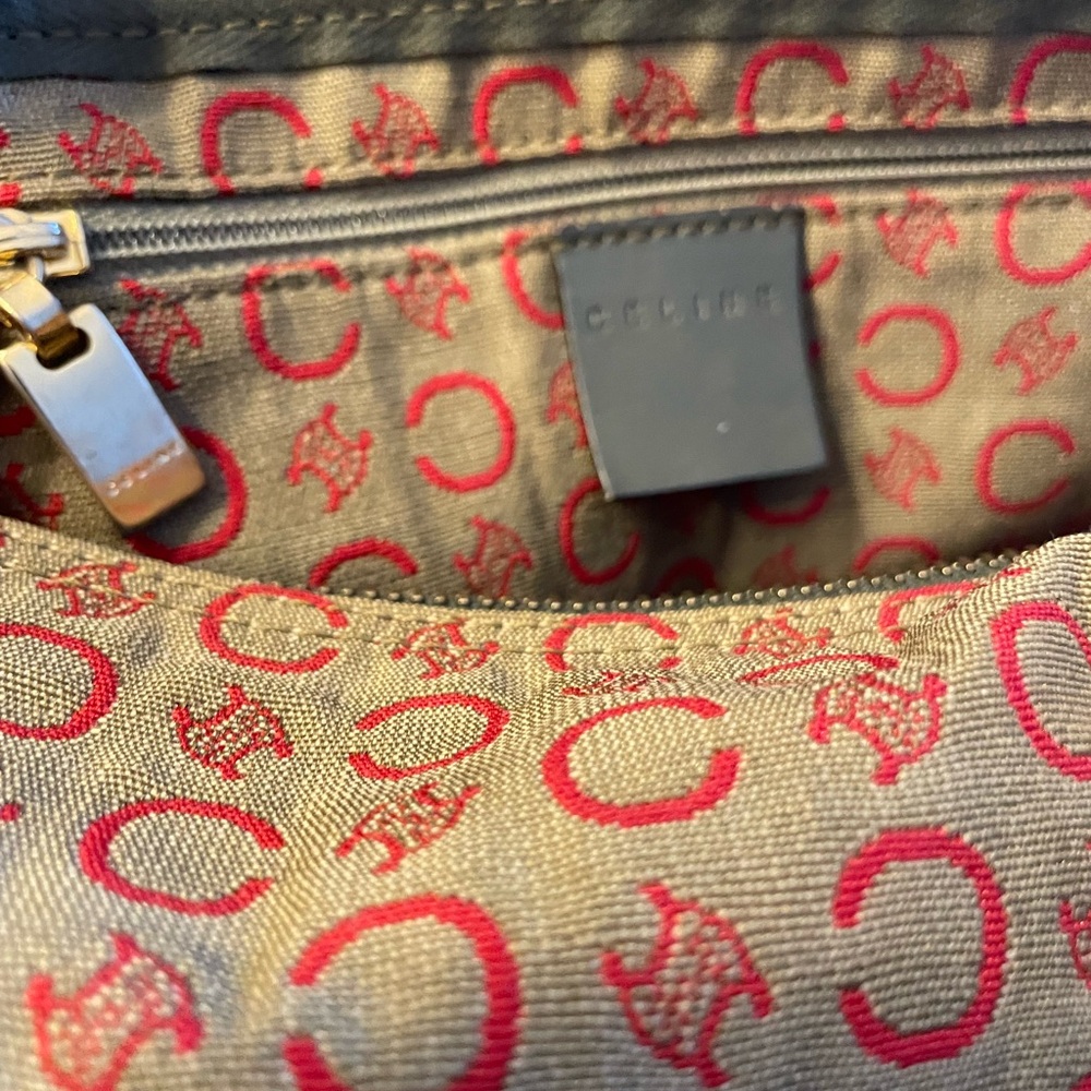 Celine Tan and Red Patterned Women's Bag - Picture 3 of 9